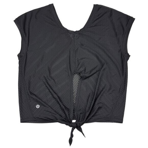 LULULEMON Ahead By Miles Short Sleeve Sz 6 Black - Picture 5 of 6